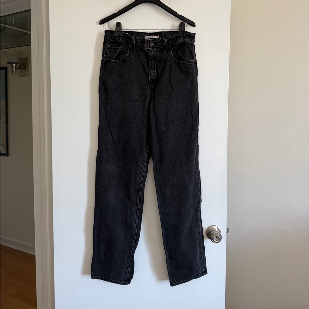 Levi’s Premium Denim Washed Black 70s High Slim Straight Jeans size 30 - Picture 2 of 9